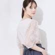 クチュールブローチ(Couture Brooch)の【接触冷感・UV・マシンウォッシャブル】袖レースデザイントップス ライトピンク(070)