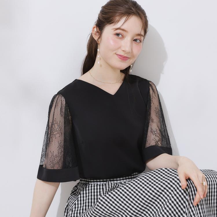 クチュールブローチ(Couture Brooch)のVネック袖レースフレアブラウス シャツ・ブラウス
