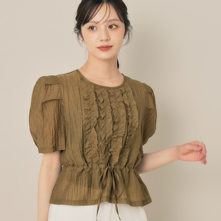 クチュールブローチ(Couture Brooch)のフリル5分袖ブラウス シャツ・ブラウス