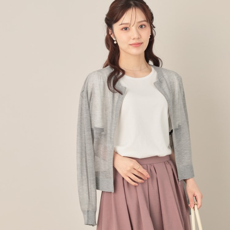 クチュールブローチ(Couture Brooch)のLEVITAシアージップアップブルゾン カーディガン/ボレロ