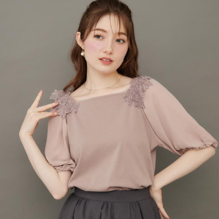 クチュールブローチ(Couture Brooch)のラグランレースドッキングカットソー カットソー