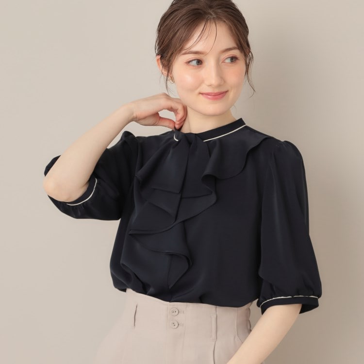 クチュールブローチ(Couture Brooch)の配色フリルタイブラウス シャツ・ブラウス