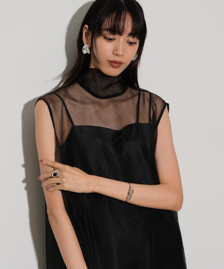 オーガンジーリボンワンピース(マキシ・ロングワンピース オーガンジーリボンワンピース(マキシ・ロングワンピース