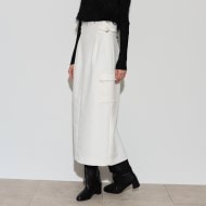FENNEL サスペンダー付きグレージュタイトスカート スカート