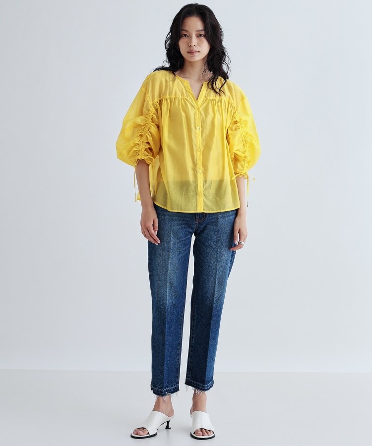ギャレスト(GALLEST)の袖シャーリングシアーローンブラウス8
