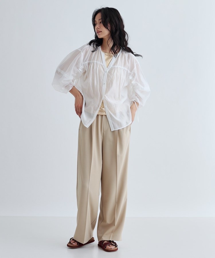 ギャレスト(GALLEST)の袖シャーリングシアーローンブラウス13