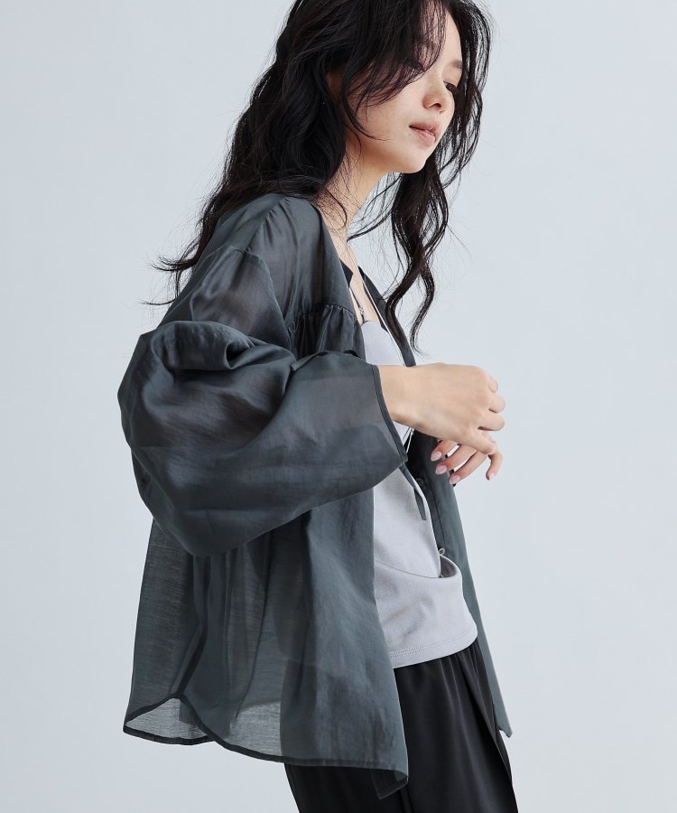 ギャレスト(GALLEST)の袖シャーリングシアーローンブラウス20