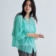 ギャレスト(GALLEST)の袖シャーリングシアーローンブラウス ミントグリーン(021)