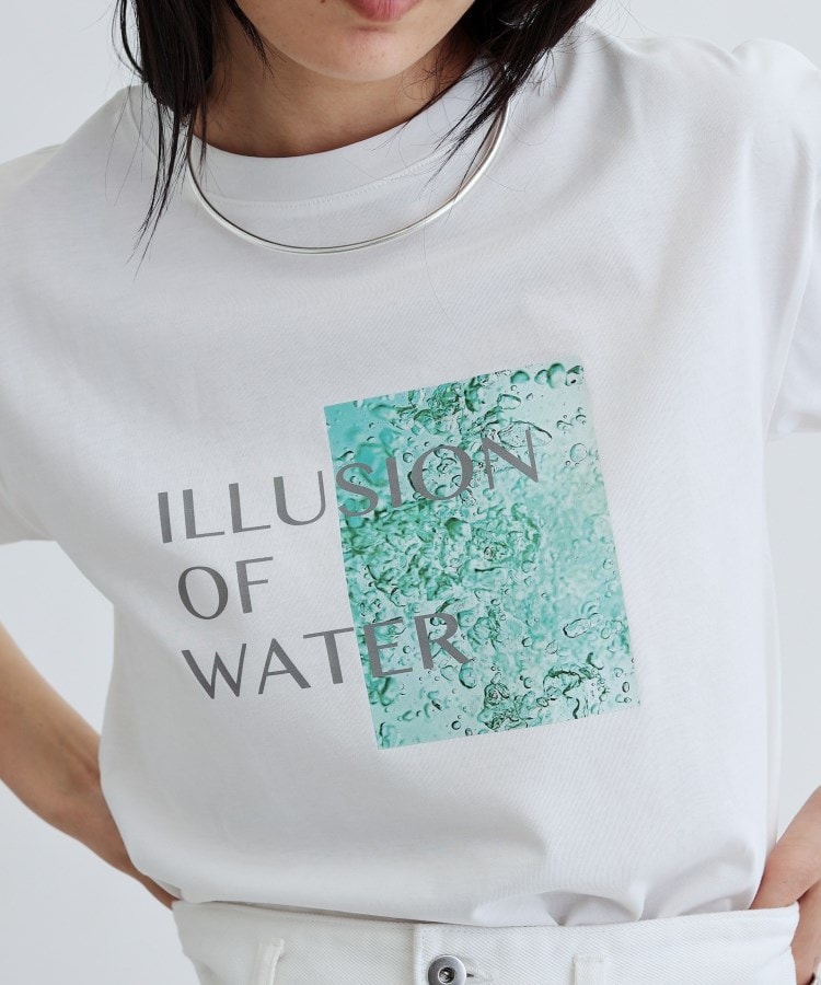 ギャレスト(GALLEST)のILLUSION of WATER プリントTシャツ ホワイト(001)