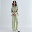 ギャレスト(GALLEST)の【接触冷感／セットアップ対応】イージーストレートワイドパンツ【通勤・セレモニー】 ライトグリーン(020)
