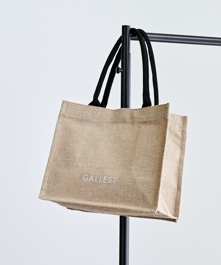 ギャレスト(GALLEST)の【A4サイズ収納・マチたっぷり】ジュートトートバッグ/エコバッグ ベージュ(052)