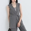 ギャレスト(GALLEST)の【接触冷感／セットアップ可】ナローベルテッドジレ【セレモニー・通勤】 チャコールグレー(014)