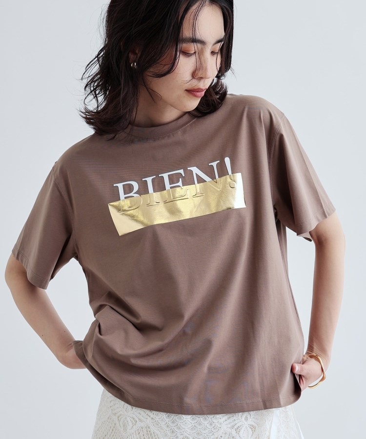 ギャレスト(GALLEST)の【接触冷感】箔プリントロゴTシャツ モカブラウン(042)