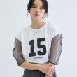 ギャレスト(GALLEST)のシアースリーブプリントTシャツ ホワイト(001)
