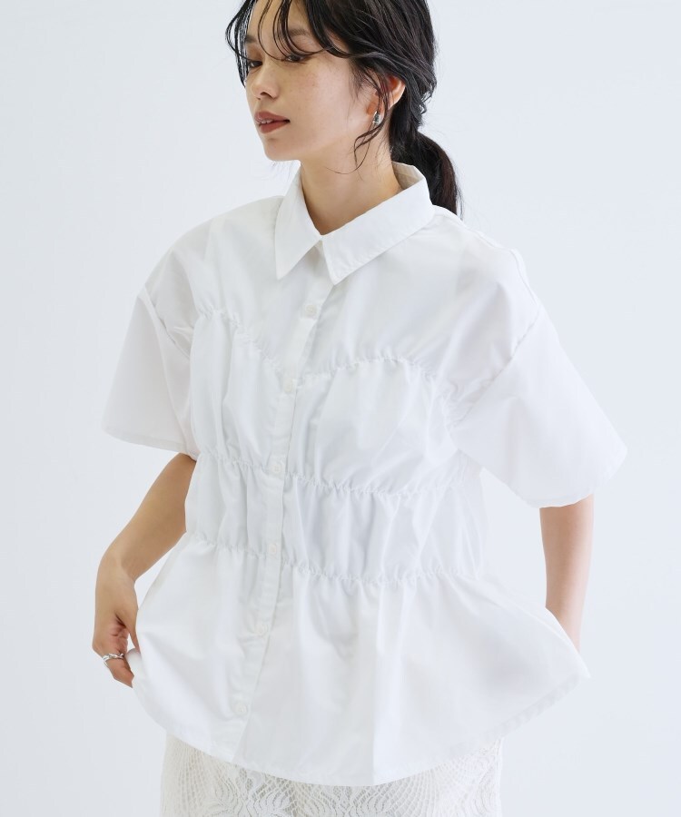 ギャレスト(GALLEST)の【一部店舗限定】シャーリングビスチェデザイン半袖シャツ12