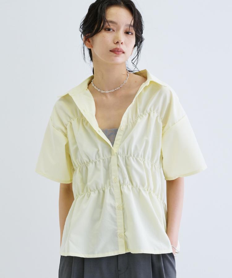 ギャレスト(GALLEST)の【一部店舗限定】シャーリングビスチェデザイン半袖シャツ34