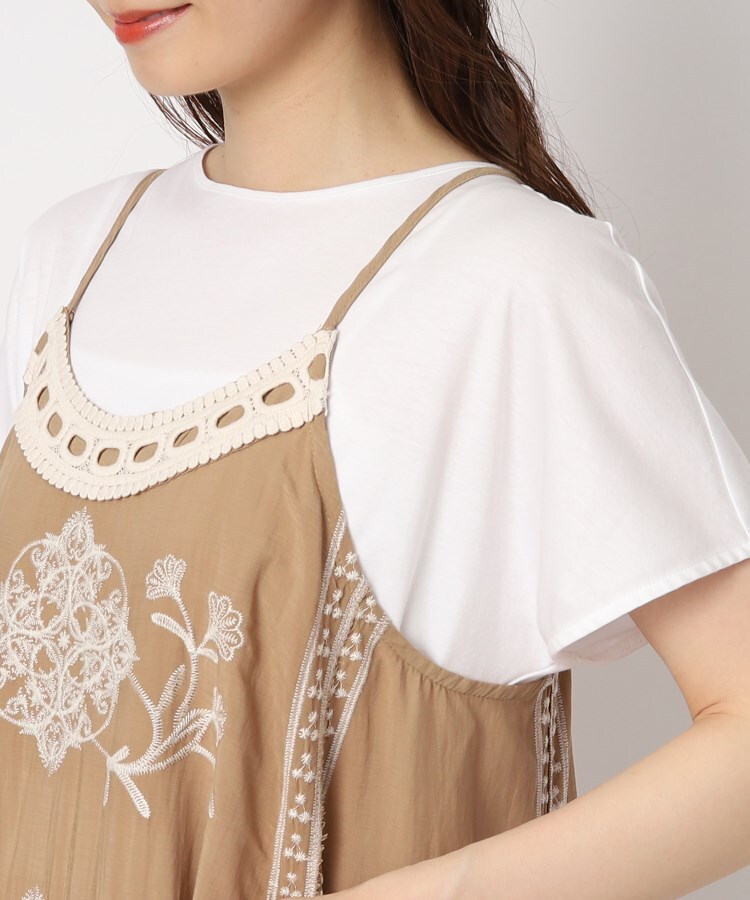 ボタニカル刺繍キャミワンピース(キャミワンピース) | PORTE