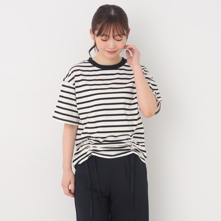 ルイシャンタン(Lui Chantant)の【洗える／裾シャーリング】ボーダーカットソー カットソー