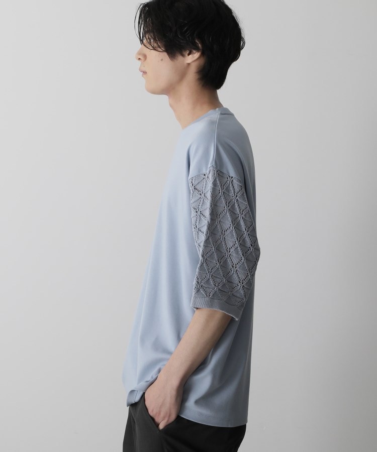 ザ ショップ ティーケー（メンズ）(THE SHOP TK(Men))の◆透かし編みニットドッキングTシャツ2