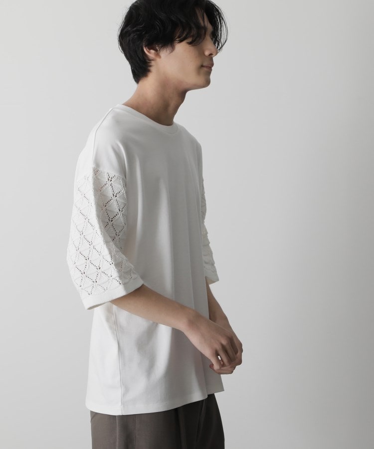 ザ ショップ ティーケー（メンズ）(THE SHOP TK(Men))の◆透かし編みニットドッキングTシャツ8