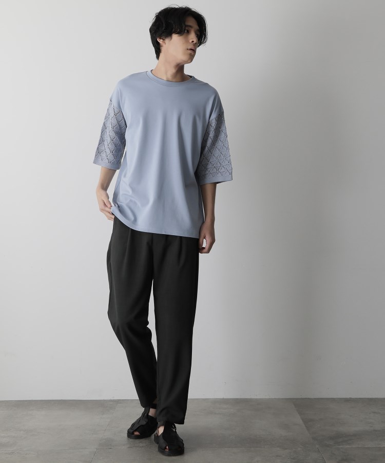 ザ ショップ ティーケー（メンズ）(THE SHOP TK(Men))の◆透かし編みニットドッキングTシャツ23