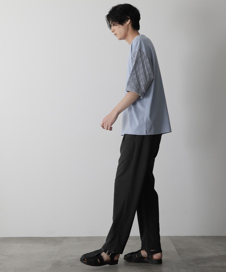 ザ ショップ ティーケー（メンズ）(THE SHOP TK(Men))の◆透かし編みニットドッキングTシャツ24