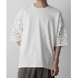 ザ ショップ ティーケー（メンズ）(THE SHOP TK(Men))の◆透かし編みニットドッキングTシャツ ホワイト(002)