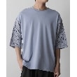 ザ ショップ ティーケー（メンズ）(THE SHOP TK(Men))の◆透かし編みニットドッキングTシャツ サックス(090)