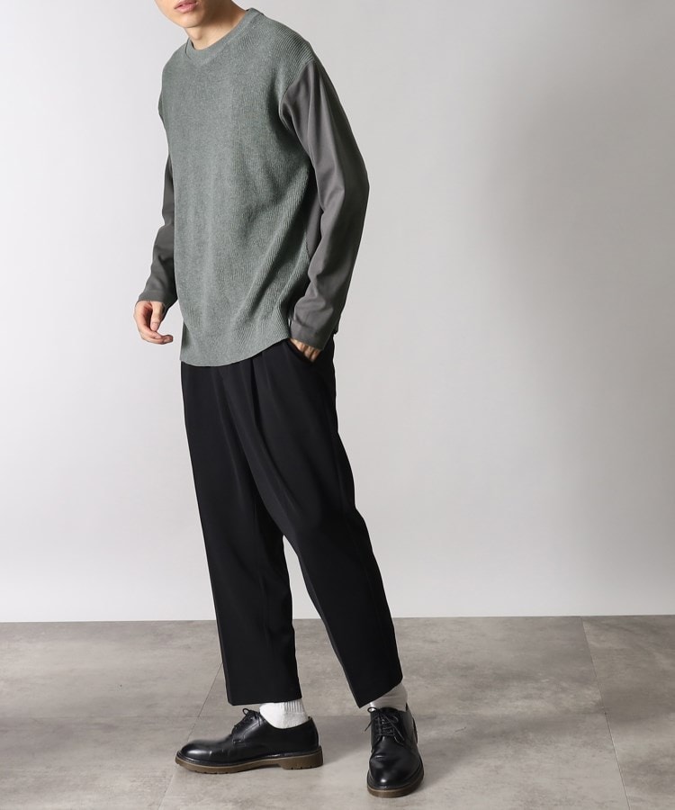 ◇ニットドッキングロングスリーブTシャツ（ニット/セーター