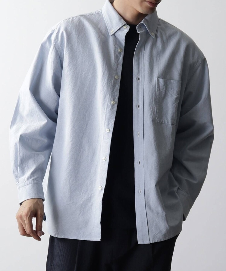 ザ ショップ ティーケー（メンズ）(THE SHOP TK(Men))の◆【ビッグシルエット】オックスフォードボタンダウンシャツ サックス(090)