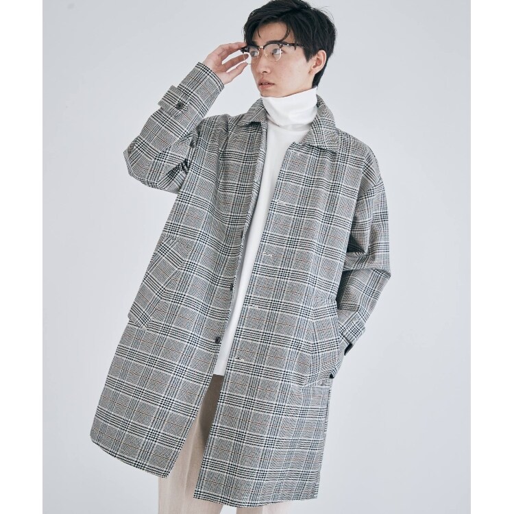 ザ ショップ ティーケー（メンズ）(THE SHOP TK(Men))の◆【セットアップ対応可】グレンチェックステンカラーコート ステンカラーコート