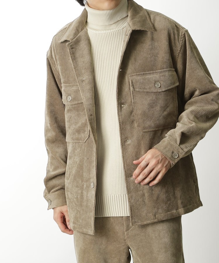 ザ ショップ ティーケー（メンズ）(THE SHOP TK(Men))の◆【セットアップ対応可/ストレッチ素材】コーデュロイシャツジャケット ブラウン(042)