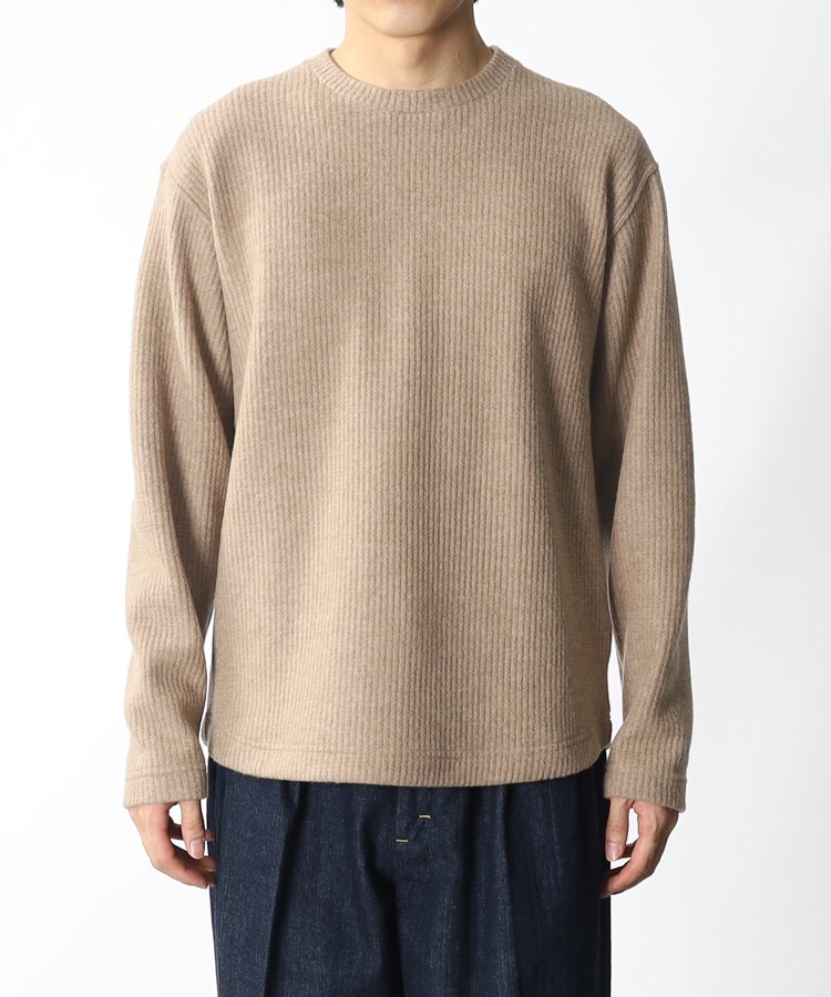 ザ ショップ ティーケー（メンズ）(THE SHOP TK(Men))の◆【ニットの様な手触り×カットソーの様なイージーケア】ニットライク起毛ワッフルトレーナー1