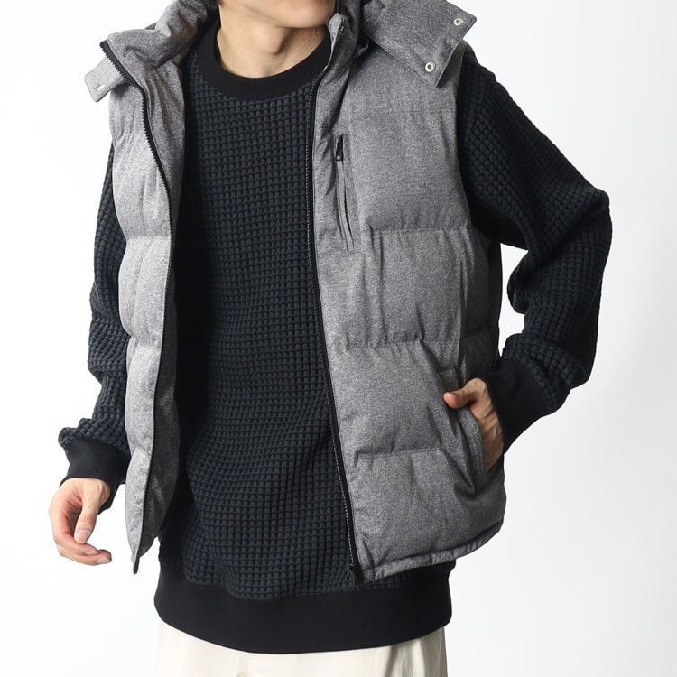 ザ ショップ ティーケー（メンズ）(THE SHOP TK(Men))の◆【フード脱着可/ストレッチ素材で快適】2WAY中綿ベスト 中綿ベスト