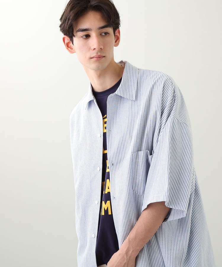 ザ ショップ ティーケー（メンズ）(THE SHOP TK(Men))の◆スーパービッグシルエットダンガリーシャツ ブルー(392)