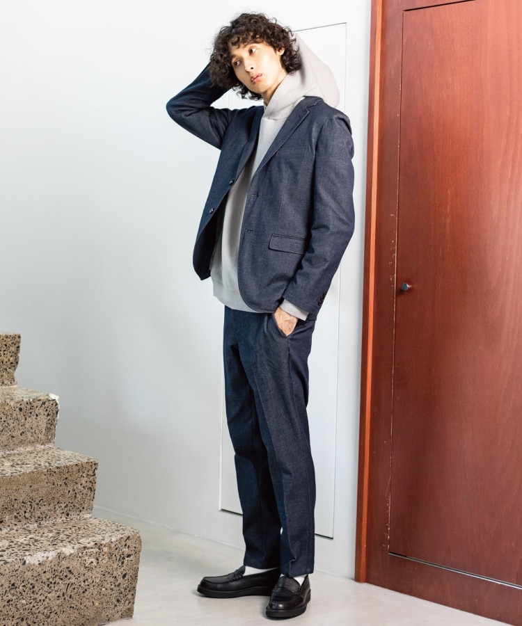 ザ ショップ ティーケー（メンズ）(THE SHOP TK(Men))の【セットアップ対応可/色落ちしにくい】ストレッチデニムジャケット4