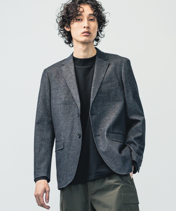 ザ ショップ ティーケー（メンズ）(THE SHOP TK(Men))の【セットアップ対応可/色落ちしにくい】ストレッチデニムジャケット2