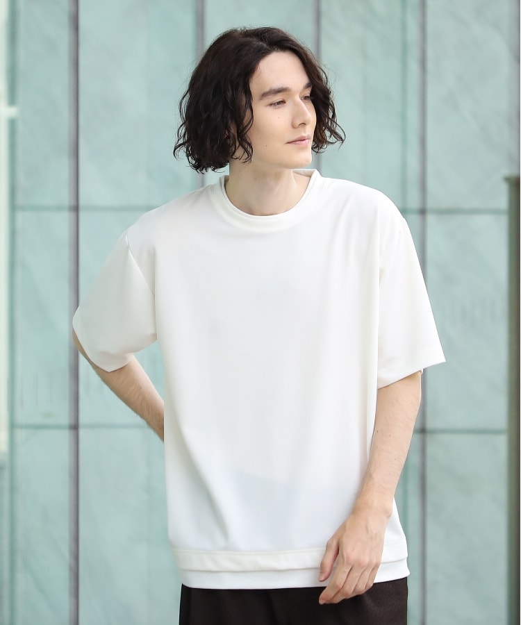 梨地素材】アムンゼンフェイクレイヤードTシャツ(カットソー) | THE 梨地素材】アムンゼンフェイクレイヤードTシャツ(カットソー) | THE