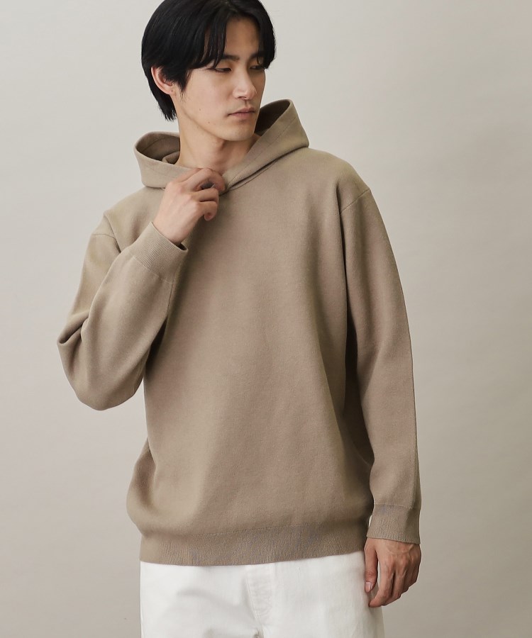 ザ ショップ ティーケー（メンズ）(THE SHOP TK(Men))の【スッキリシルエット/洗える】ニットジャカードプルパーカ タバコブラウン(054)