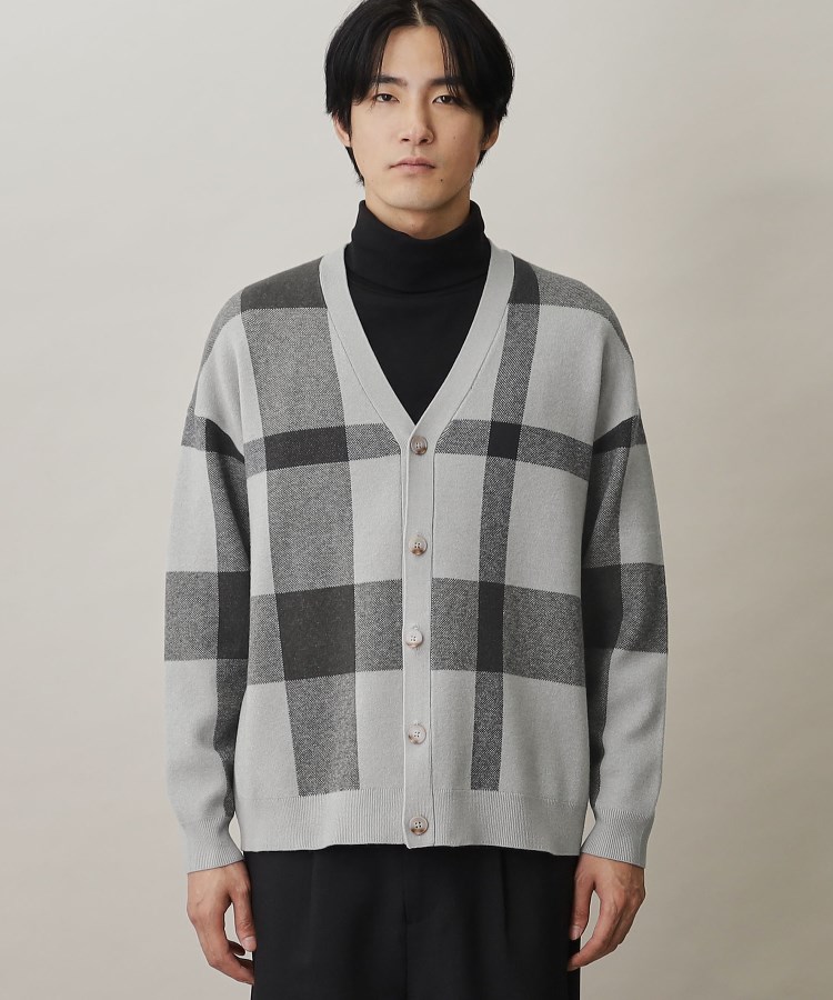 ザ ショップ ティーケー（メンズ）(THE SHOP TK(Men))のチェックニットジャカードカーデ27