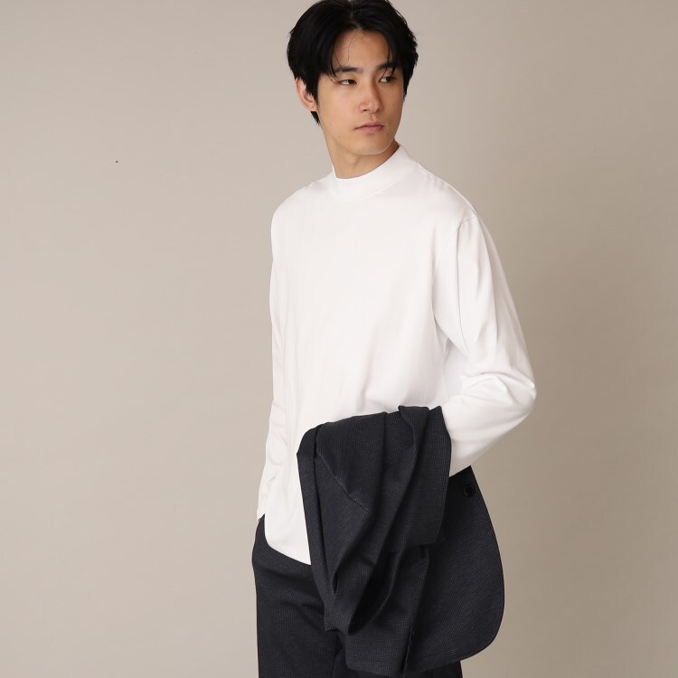 ザ ショップ ティーケー（メンズ）(THE SHOP TK(Men))の【洗濯してもヘタレにくい/ON・OFF対応】プレーティングモックネックロンT カットソー