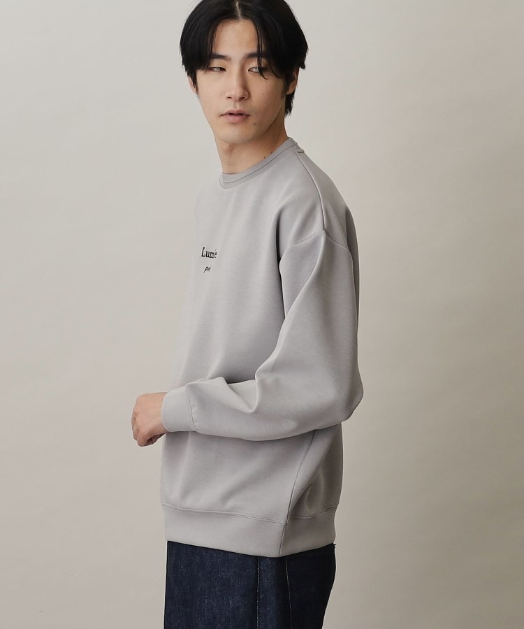 ザ ショップ ティーケー（メンズ）(THE SHOP TK(Men))の【ハリコシのあるキレイめ素材/ストレッチ/洗える】シルキーダンボールロゴプルオーバー8