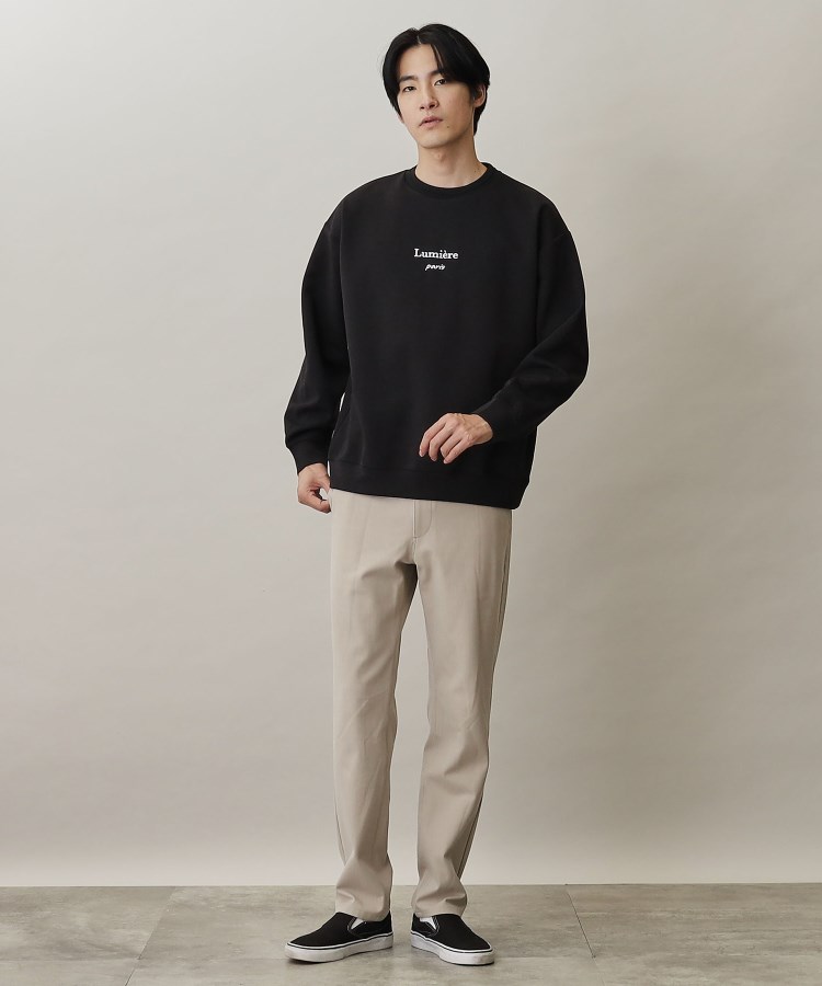 ザ ショップ ティーケー（メンズ）(THE SHOP TK(Men))の【ハリコシのあるキレイめ素材/ストレッチ/洗える】シルキーダンボールロゴプルオーバー10