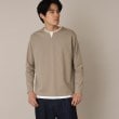 ザ ショップ ティーケー（メンズ）(THE SHOP TK(Men))の【1枚でサマになる人気シリーズ/新色追加】ポンチキーネックロンT ベージュ(052)