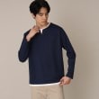 ザ ショップ ティーケー（メンズ）(THE SHOP TK(Men))の【1枚でサマになる人気シリーズ/新色追加】ポンチキーネックロンT ネイビー(093)