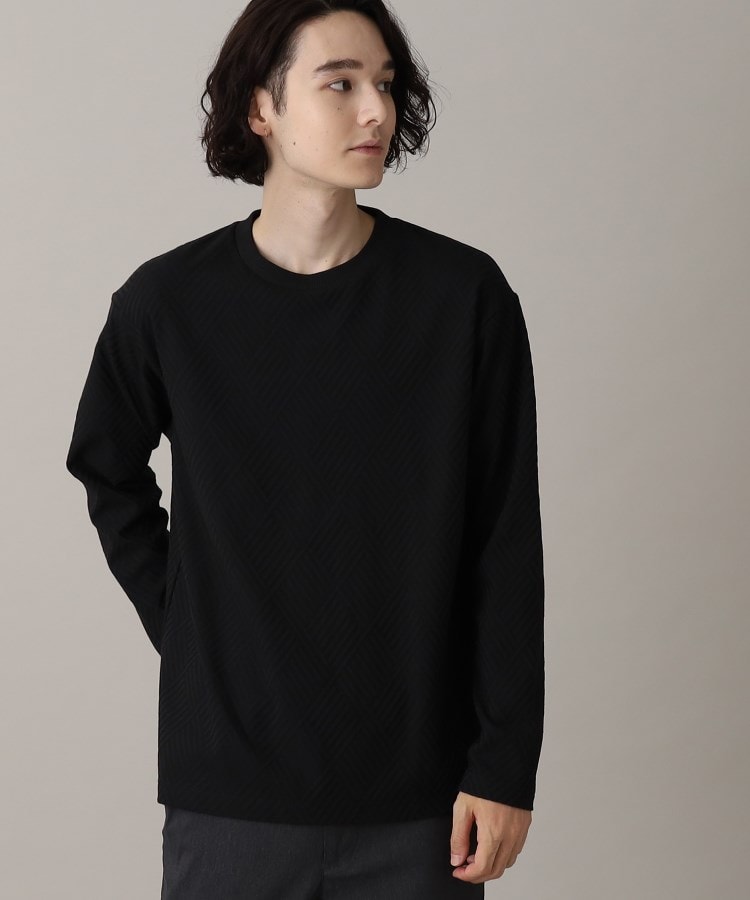 ザ ショップ ティーケー（メンズ）(THE SHOP TK(Men))のリンクスジャカードロングスリーブTシャツ ブラック(019)