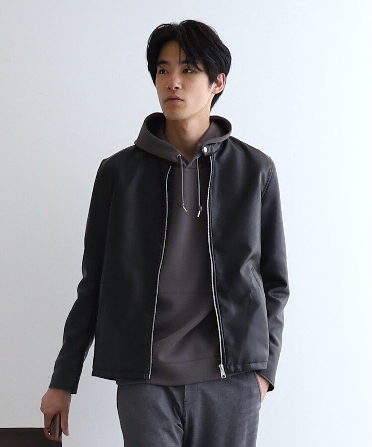 ザ ショップ ティーケー（メンズ）(THE SHOP TK(Men))の【ハリコシのあるキレイめ素材/ストレッチ/洗える】シルキーダンボール切替パーカ6