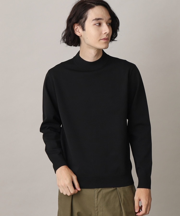 ザ ショップ ティーケー（メンズ）(THE SHOP TK(Men))の【ON-OFF兼用/軽量/洗える】かるわざモックネックニット ブラック(019)