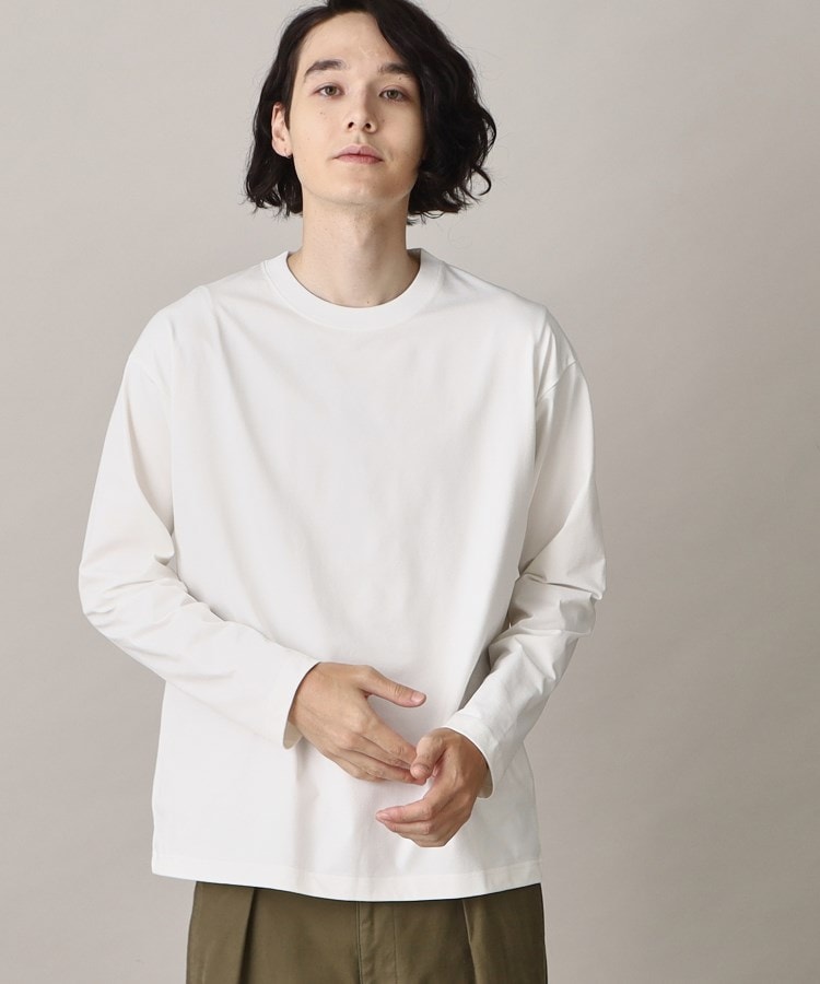 ザ ショップ ティーケー（メンズ）(THE SHOP TK(Men))の【吸水速乾/UVカット/マシンウォッシャブル/防シワ】PERFECTEE/ロングスリーブパーフェクティー オフホワイト(003)