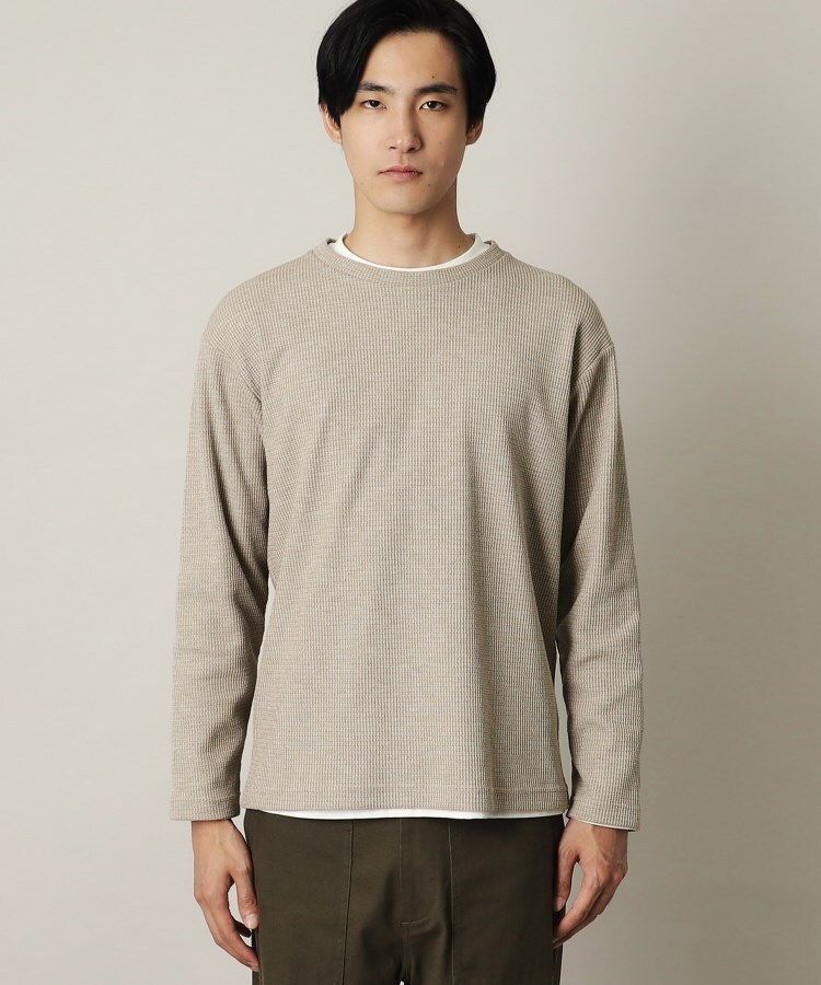 ザ ショップ ティーケー（メンズ）(THE SHOP TK(Men))の【セットアイテム/ニット＋ロンＴ】スラブワッフルアンサンブルプルオーバー1